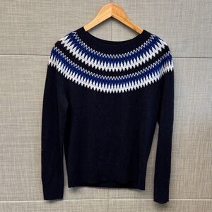 Women's Navy Fair Isle Crewneck Sweater